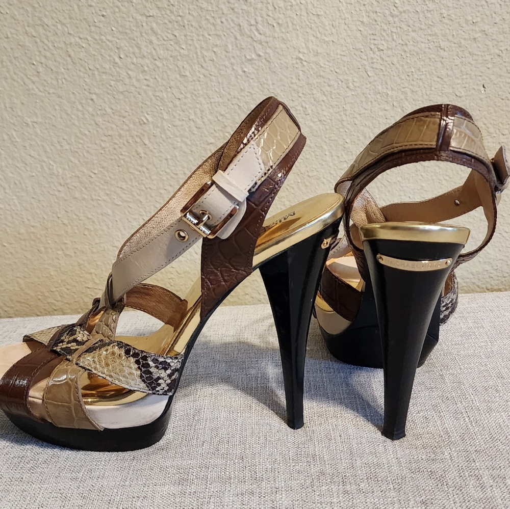 Michael Kors Niki Leather/Snake Skin